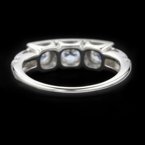 3 Stone Ring Round Old Mine Cut Real Natural Earth Mined Diamonds 1.50 Carats Ladies Jewelry