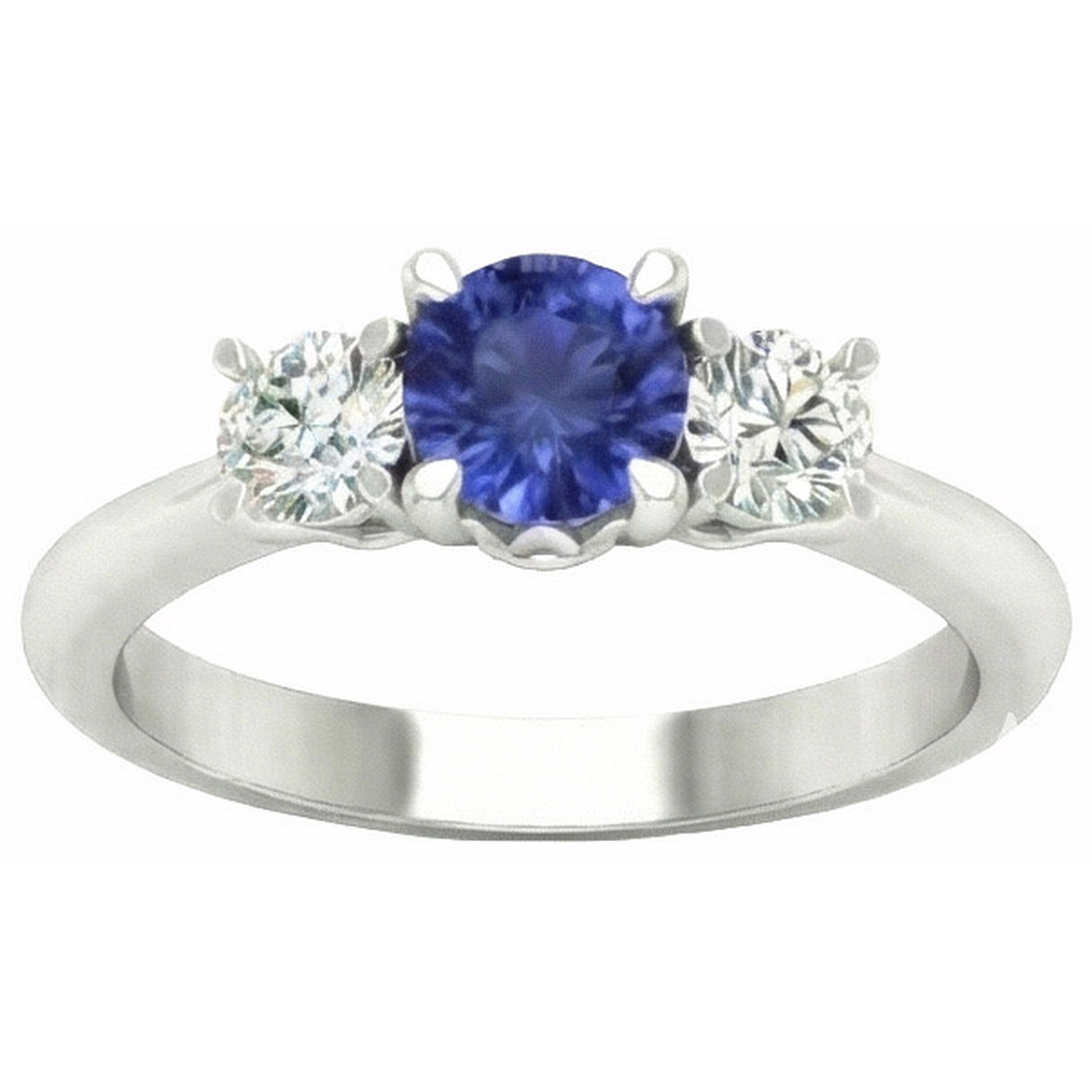 natural round sapphire 5ct ring close up detail