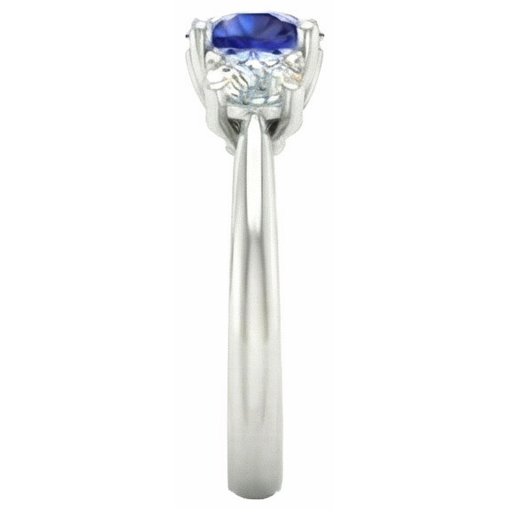 natural round sapphire 5ct ring top view