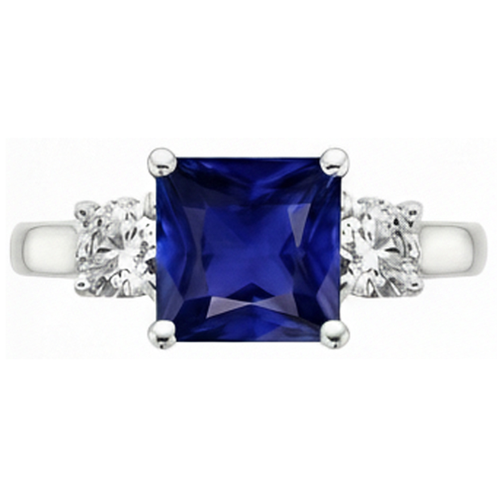 natural round sapphire 6ct ring profile view
