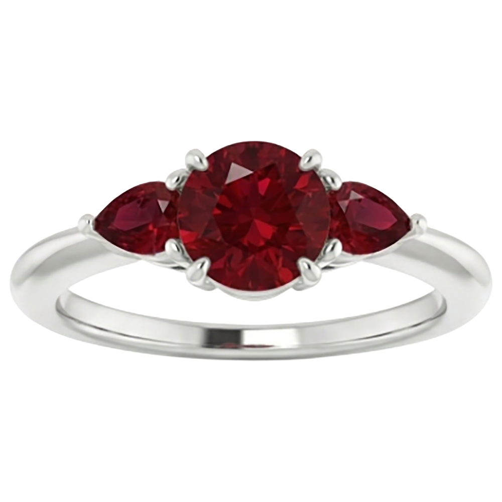 natural round ruby 1.50ct ring front view