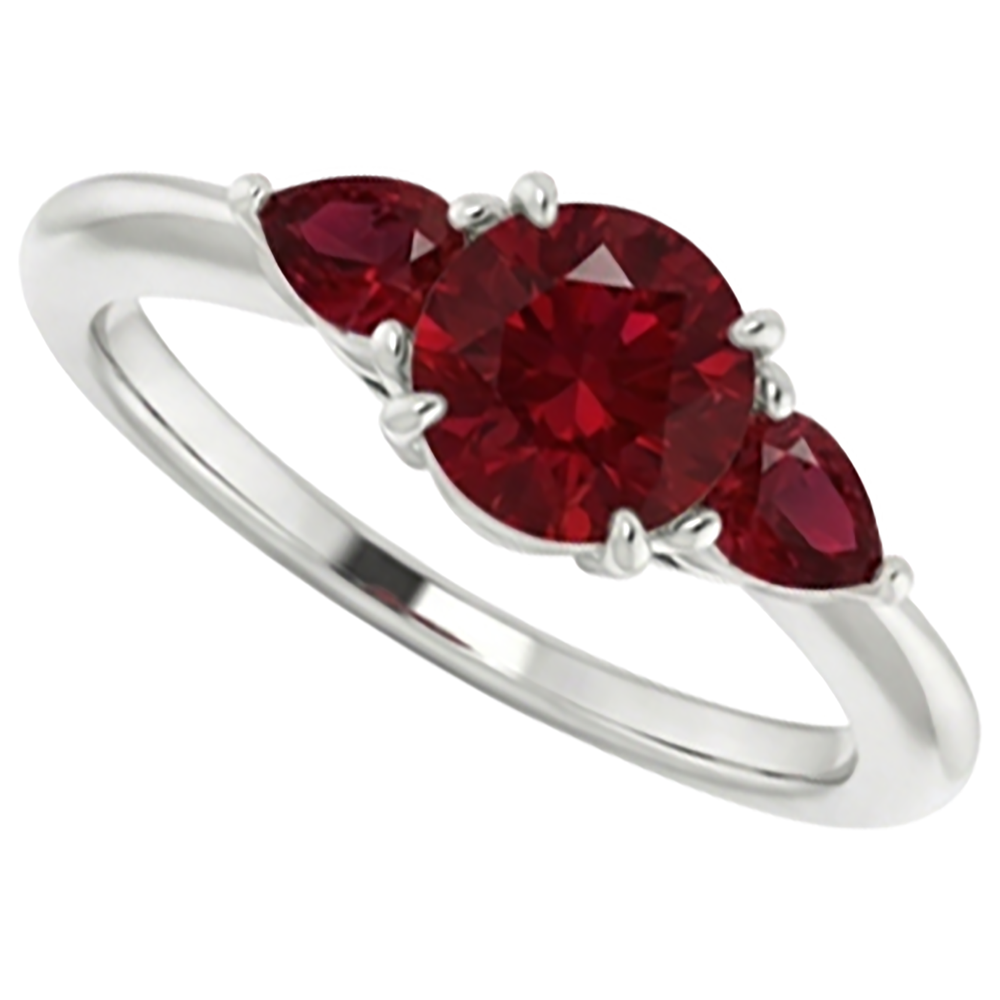natural round ruby 1.50ct ring side angle