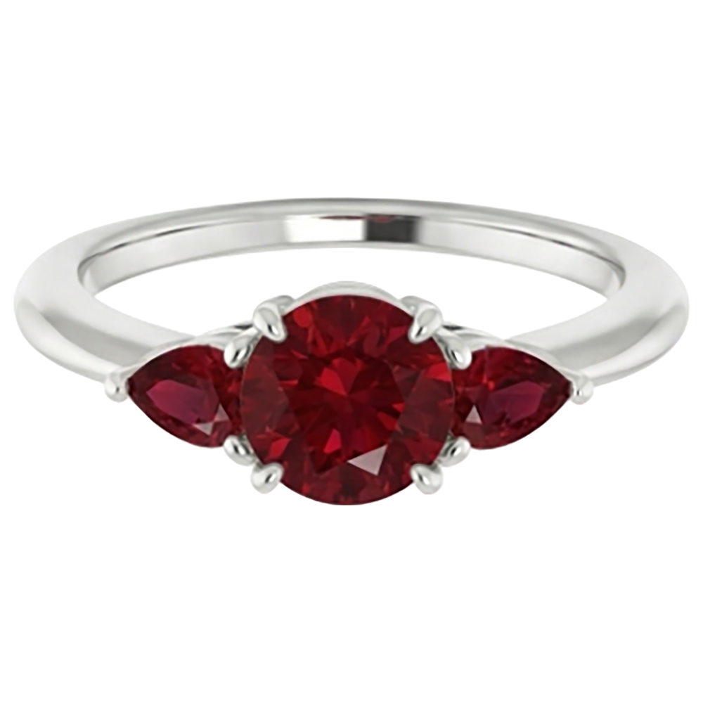 natural round ruby 1.50ct ring close up detail
