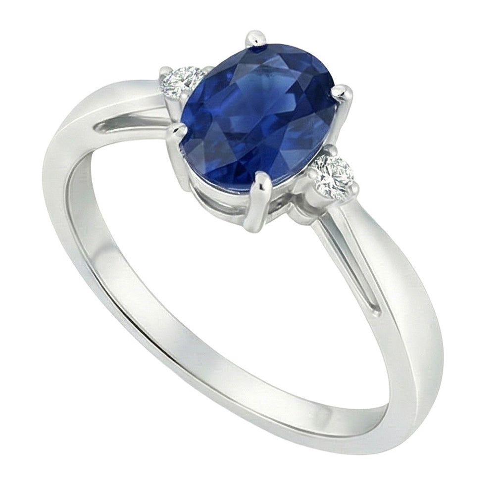 natural round sapphire 3.20ct ring side angle