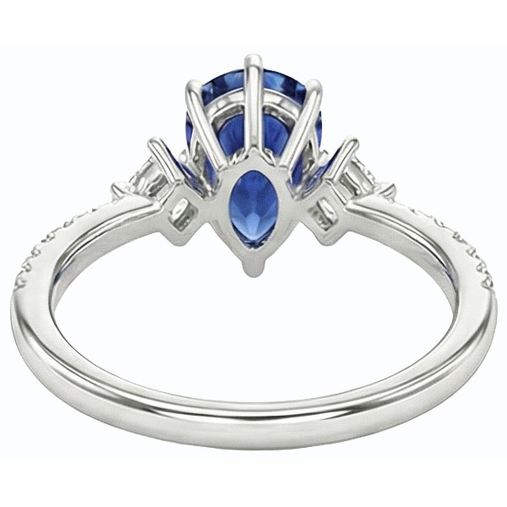 natural round sapphire 2.50ct ring side angle