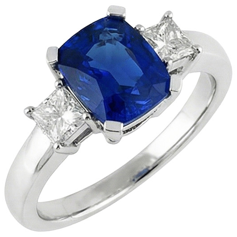 natural princess sapphire 4ct ring close up detail