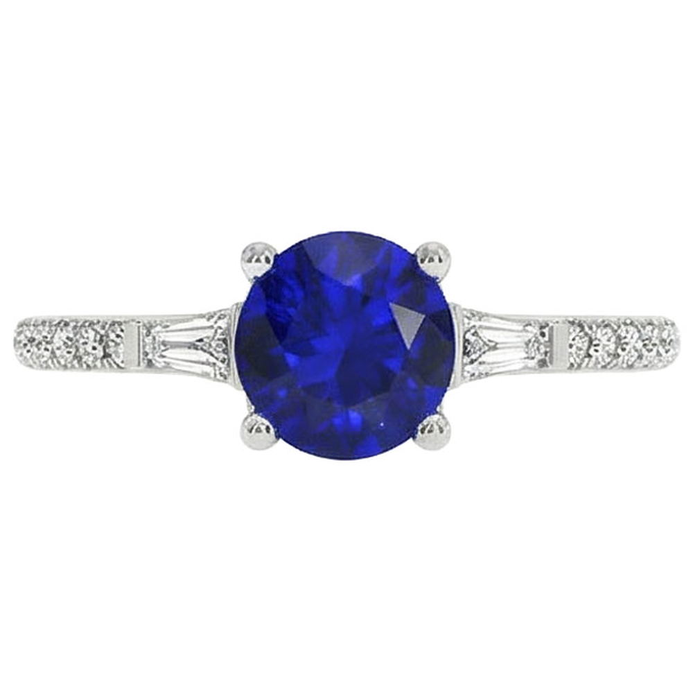 natural round sapphire 5ct ring side angle