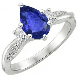 Natural Sapphire Ring 6ct - White Gold 14K