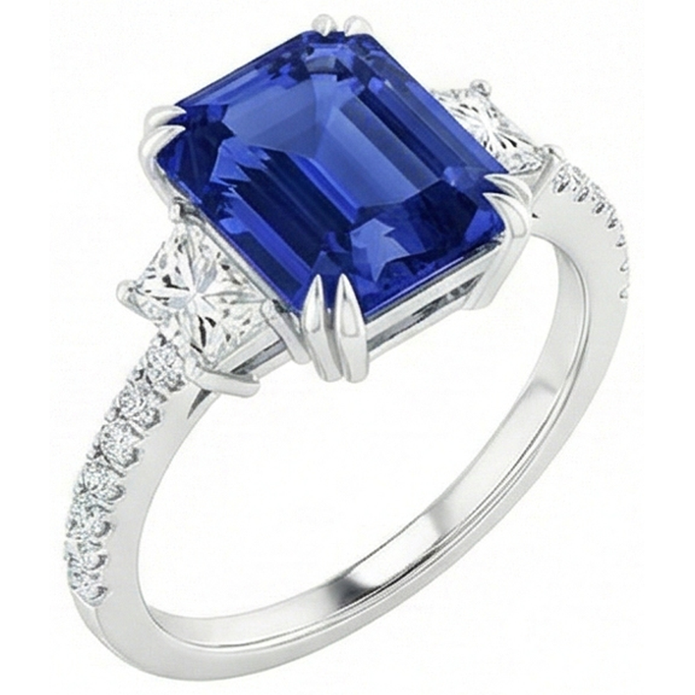 natural emerald sapphire 11.50ct ring close up detail