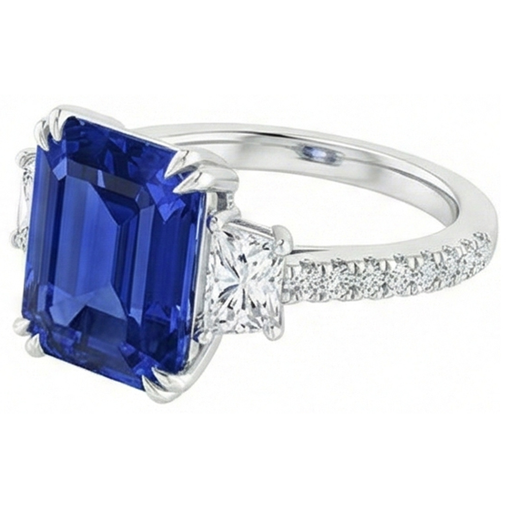 natural emerald sapphire 11.50ct ring top view