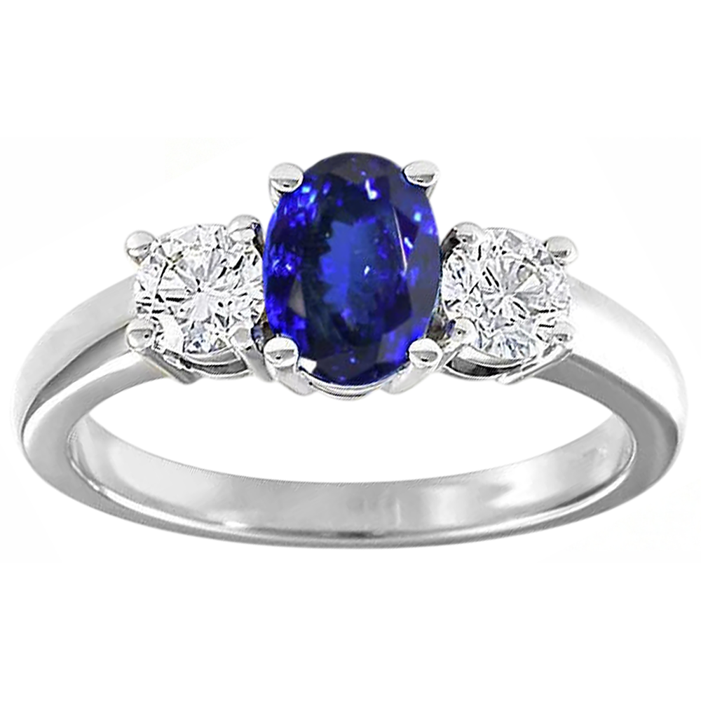 3 Stone Tanzanite And Natural Earth Mined Diamond ( Not Lab Grown )s 5.50 Carats Wedding Ring Gold 14K