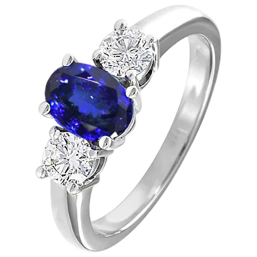 3 Stone Tanzanite And Natural Earth Mined Diamond ( Not Lab Grown )s 5.50 Carats Wedding Ring Gold 14K