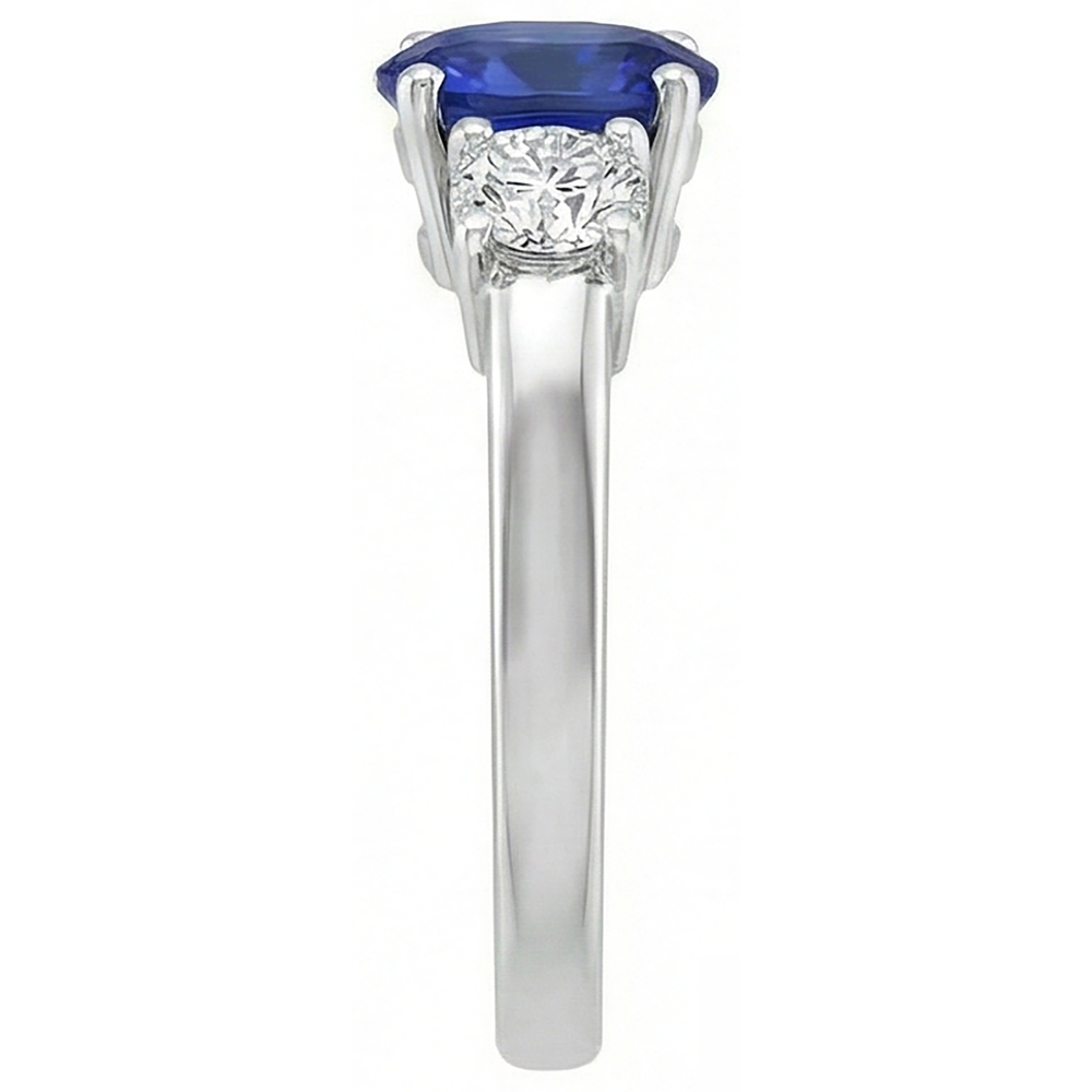 3 Stone Tanzanite And Natural Earth Mined Diamond ( Not Lab Grown )s 5.50 Carats Wedding Ring Gold 14K
