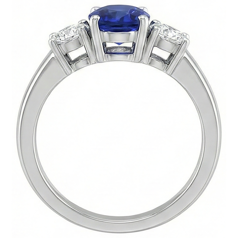 3 Stone Tanzanite And Natural Earth Mined Diamond ( Not Lab Grown )s 5.50 Carats Wedding Ring Gold 14K