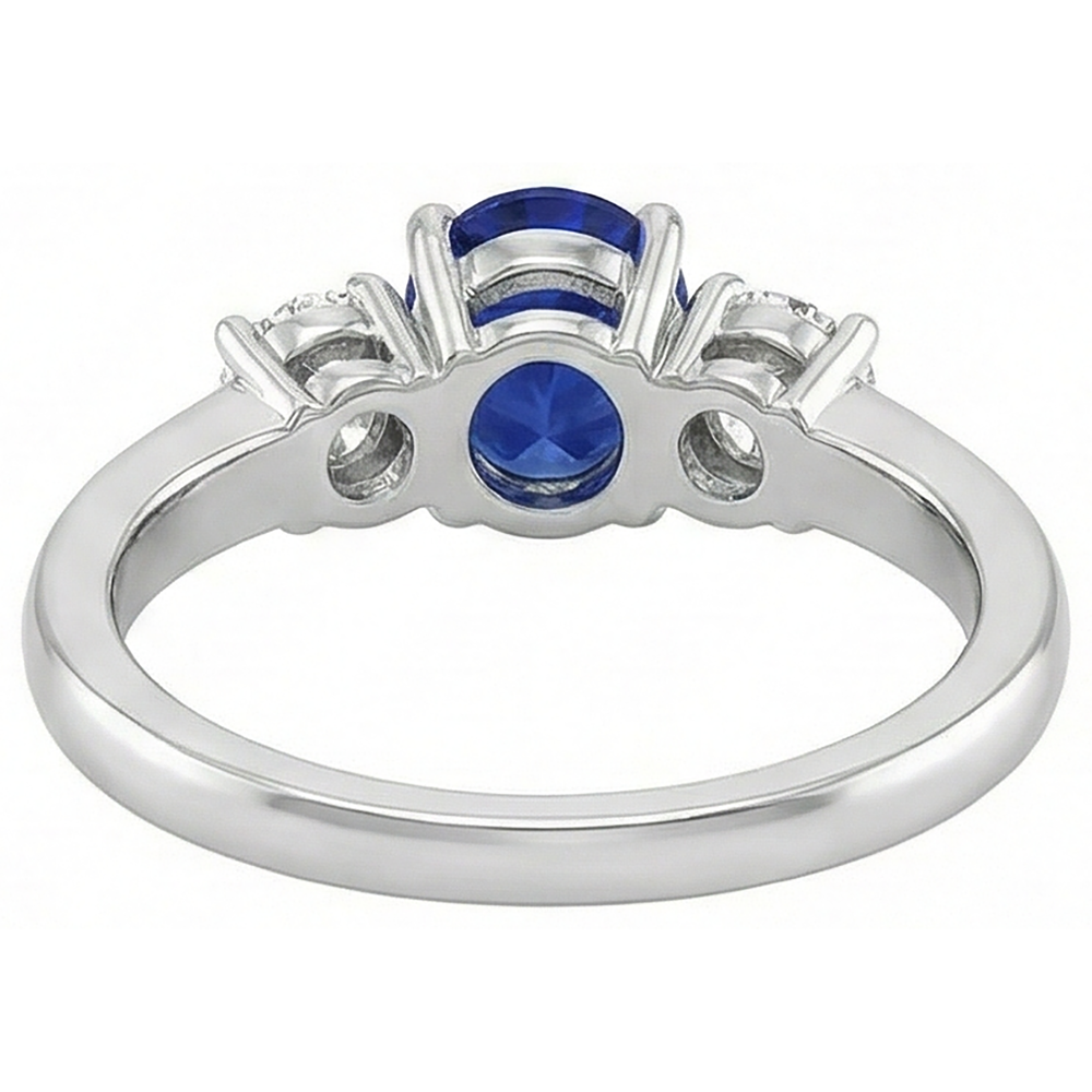3 Stone Tanzanite And Natural Earth Mined Diamond ( Not Lab Grown )s 5.50 Carats Wedding Ring Gold 14K