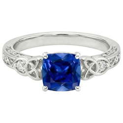 Natural Sapphire Ring 2.50ct - White Gold 14K