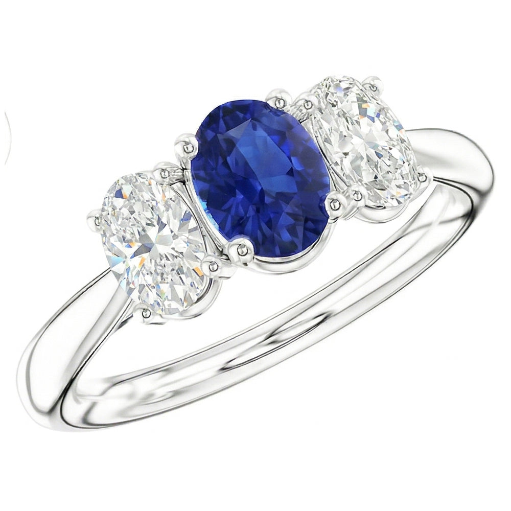 natural oval sapphire 2.50ct ring close up detail