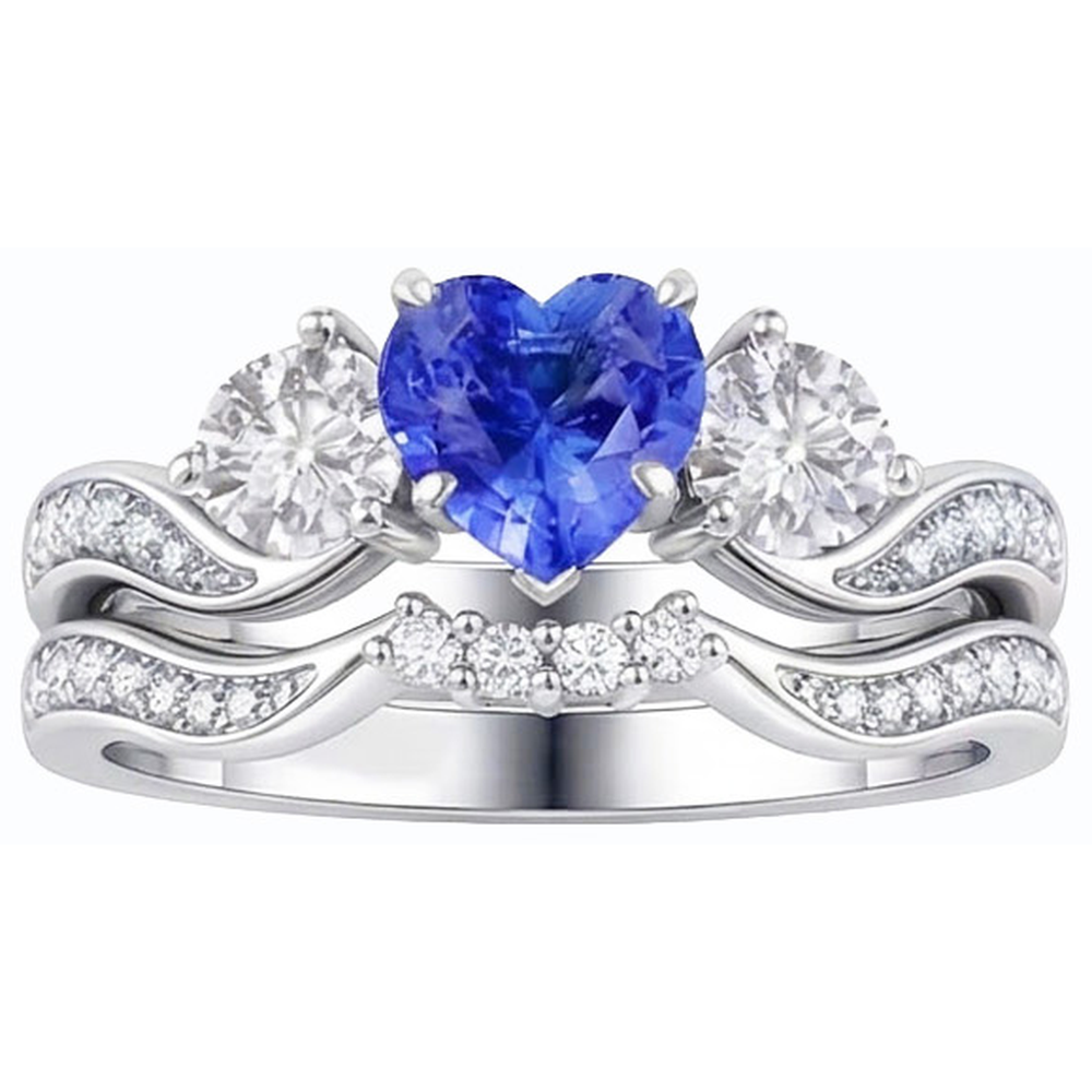 natural round sapphire 3ct ring close up detail