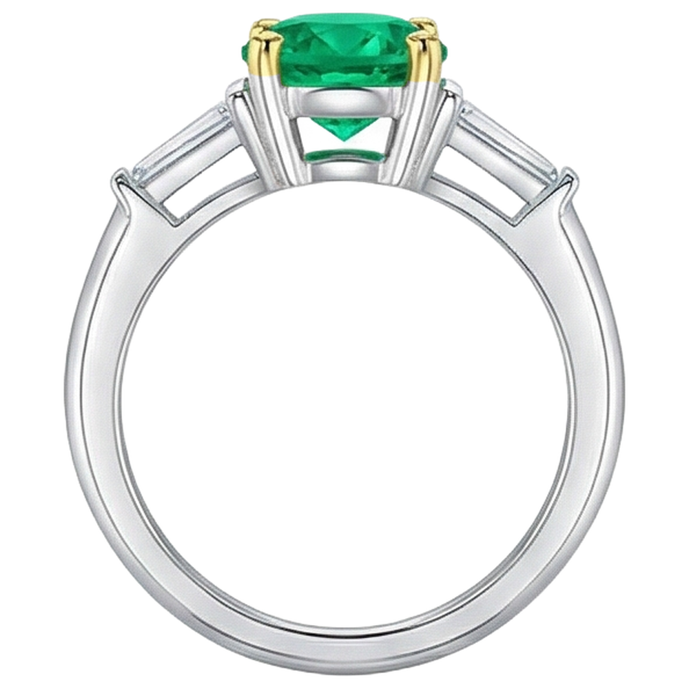 Brilliant Colombian Emerald Precious Stone Ring 2 ct – profile view