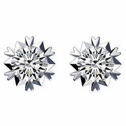 3.00 Carats Real Diamonds Studs Earrings New White Gold 14K