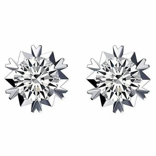 3.00 Carats Real Diamonds Studs Earrings New White Gold 14K