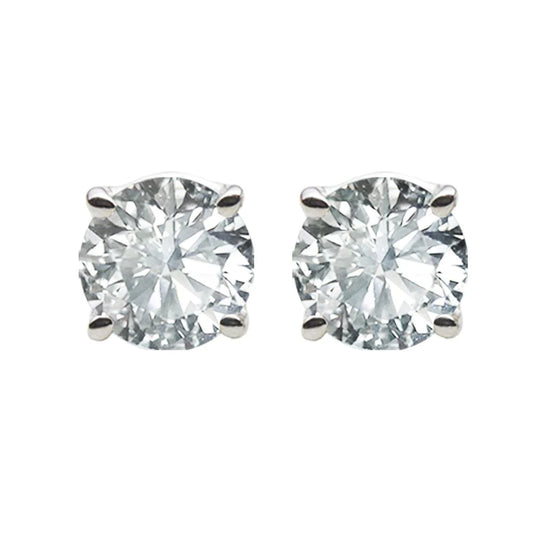 3.00 Ct Gorgeous Round Brilliant Cut Real Diamonds Studs Earrings - Stud Earrings-harrychadent.ca