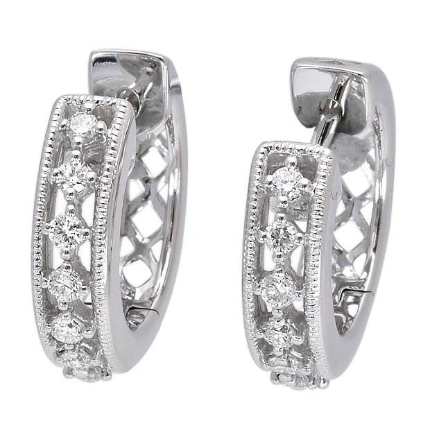 3.00 Ct Prong Set Brilliant Cut Real Diamonds Women Hoop Earrings Gold 14K - Hoop Earrings-harrychadent.ca