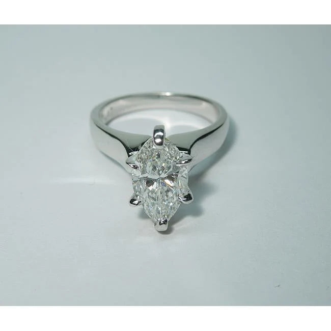 3.01 Carats Marquise Natural Diamond Solitaire Ring Women Jewelry New