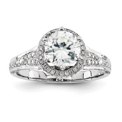 3.05 Carats Round Real Diamond With Accents Engagement Halo Ring - Halo Ring-harrychadent.ca