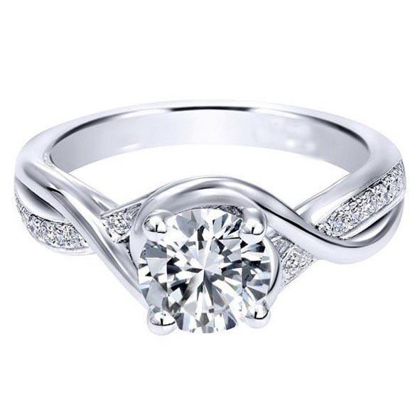 3.10 Carats Round Cut Real Diamonds Wedding Ring White Gold 14K