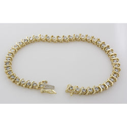 3.15 Carats Small Round Cut Genuine Diamonds S Style Bracelet