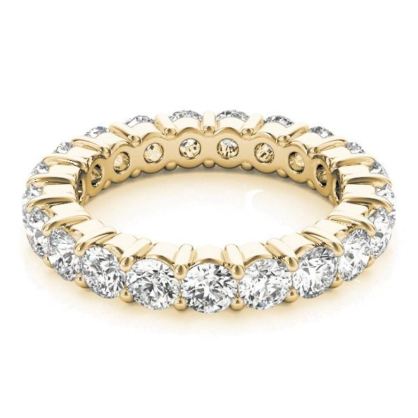Eternity Band 14 Karat Yellow Gold with Brilliant Diamond – side view