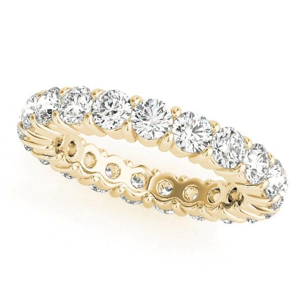 Brilliant Diamond Round Cut Eternity Band in 14 Karat Yellow Gold – main view