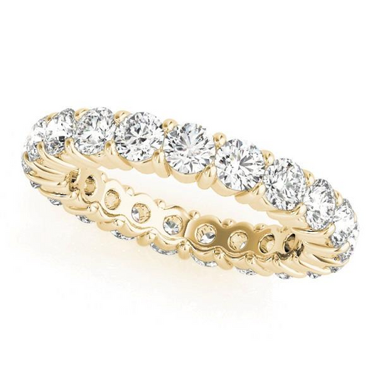 Brilliant Diamond Round Cut Eternity Band in 14 Karat Yellow Gold – main view