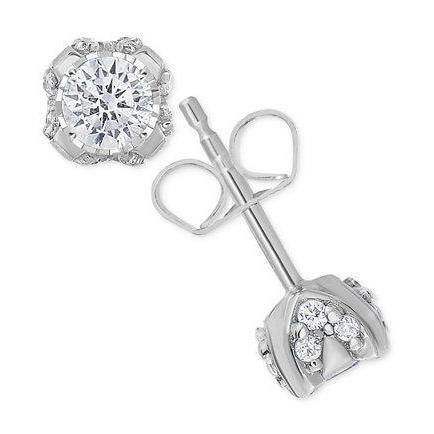 3.20 Ct Gorgeous Round Cut Real Diamonds Lady Studs Earring White Gold