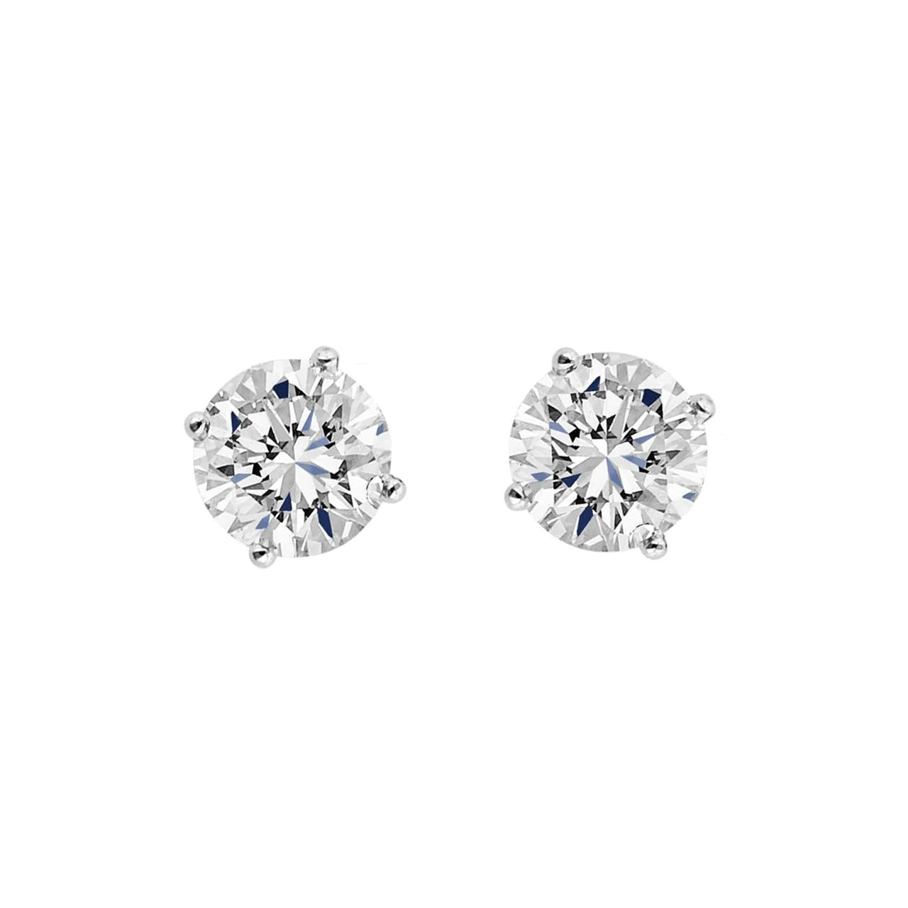 3.20 Ct Round Cut Real Diamonds Studs Earring White Gold 14K