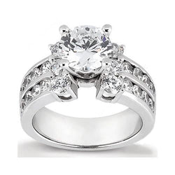 3.25 Carat Real Natural Earth Mined Diamond Engagement Ring Set White Gold