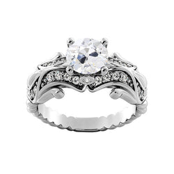 3.25 Carats Antique Style Old Mine Cut Real Fancy Natural Earth Mined Diamond Engagement Ring