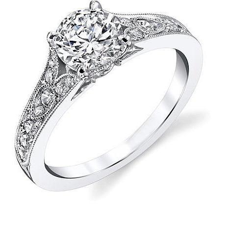 3.25 Carats Round Cut Natural Diamond Antique Style Wedding Ring