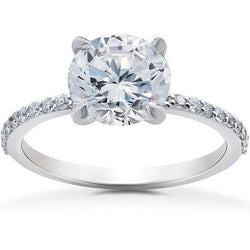 3.25 Carats Round Cut Real Diamonds Engagement Ring Jewelry New