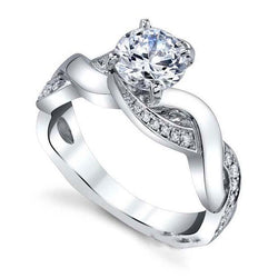 3.25 Ct Sparkling Brilliant Cut Real Natural Earth Mined Diamonds Engagement Ring White Gold