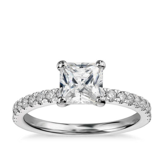 3.30 Carats Princess And Round Genuine Diamonds Ladies Ring