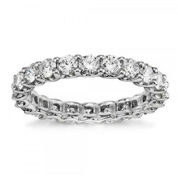 3.30 Carats Real Diamonds Eternity Wedding Band White Gold 14K