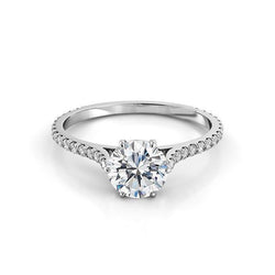 3.30 Carats Round Real Diamonds Anniversary Ring White Gold 14K