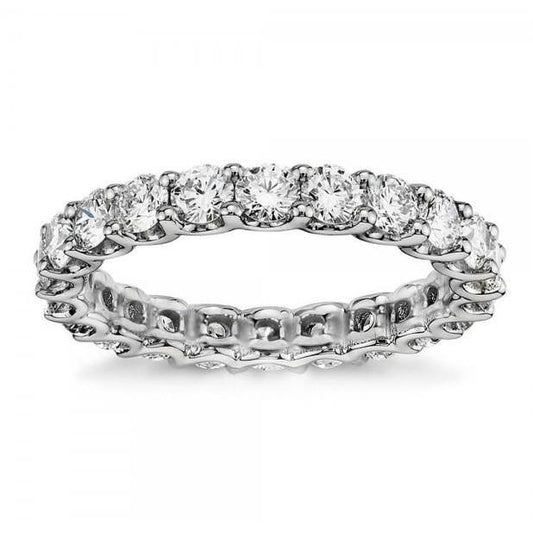 3.30 Carats Lab Grown Diamond Eternity Wedding Band White Gold 14K