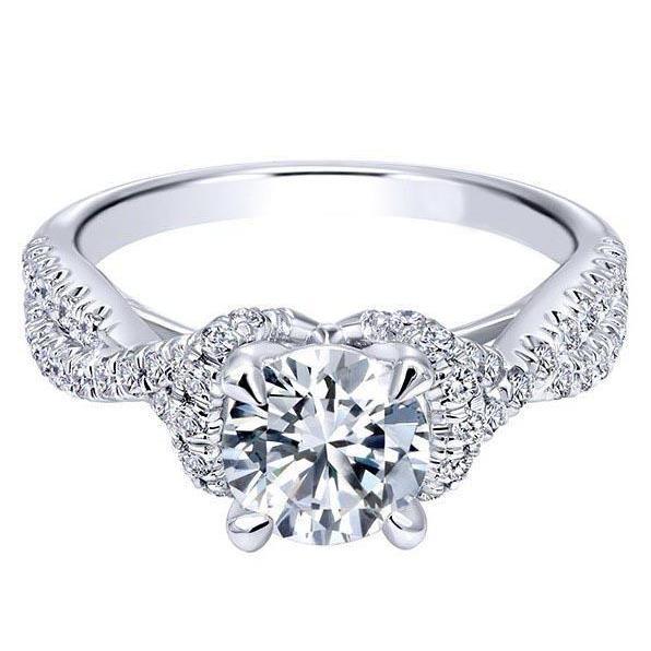 3.35 Carats Real Diamond Women Wedding Ring White Gold 14K