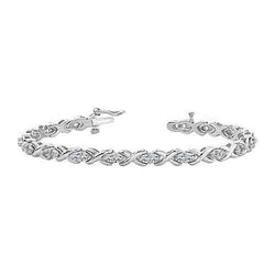 3.40 Carats Round Prong Set Real Diamond Tennis X Style Bracelet Gold