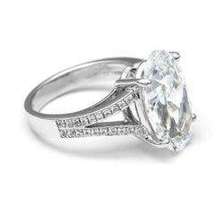3.40 Carats Sparkling Real Diamonds Anniversary Ring 14K White Gold