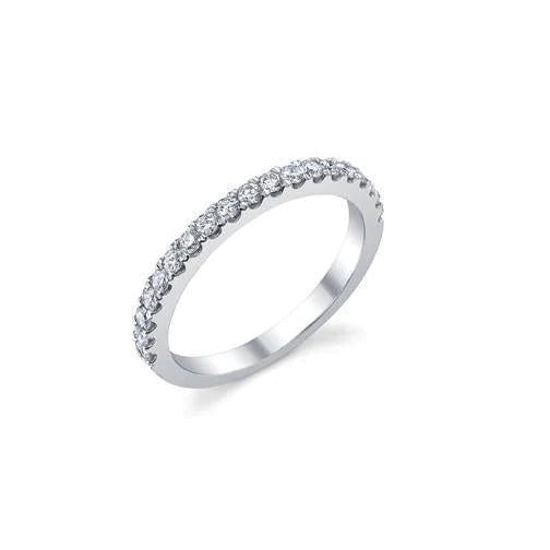 3.40 Carats Prong Set Lab Grown Diamond Lady Eternity Wedding Band White Gold