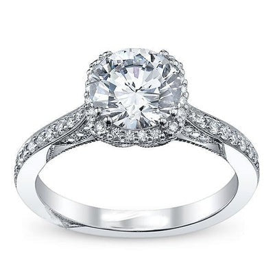 3.50 Carats Halo Genuine Diamond Wedding Ring White Gold